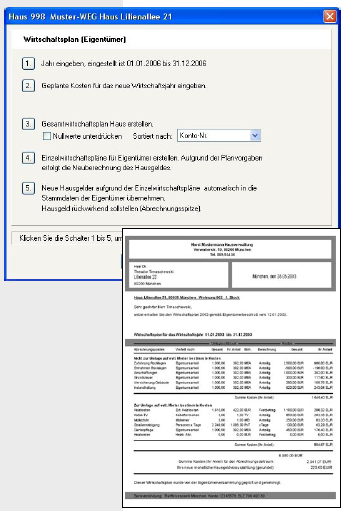 Wirtschaftsplan in Win-CASA