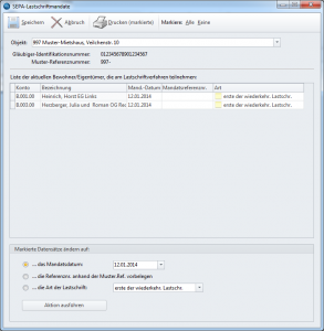 Fenster - SEPA-Mandate