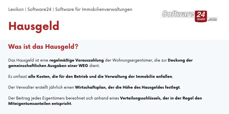 Hausgeld - Lexikon - Software24