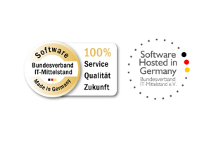 Gütesiegel software made in Germany und software hosted in germany des Bundesverbandes IT-Mittelstand